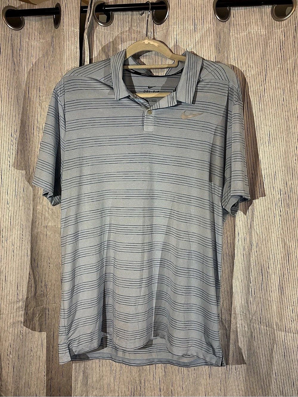 Nike Golf Striped Polo Blue Large